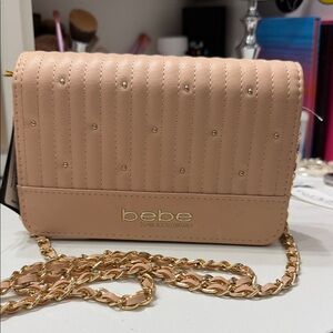 Bebe Blush Crossbody Bag with Gold Chain